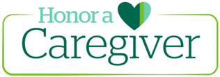 Honor a Caregiver Logo with green heart