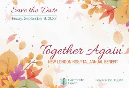 Annual Benefit Save the Date with autumn leaves