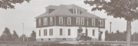 Historical photograph depicting a building formerly used by New London Hospital